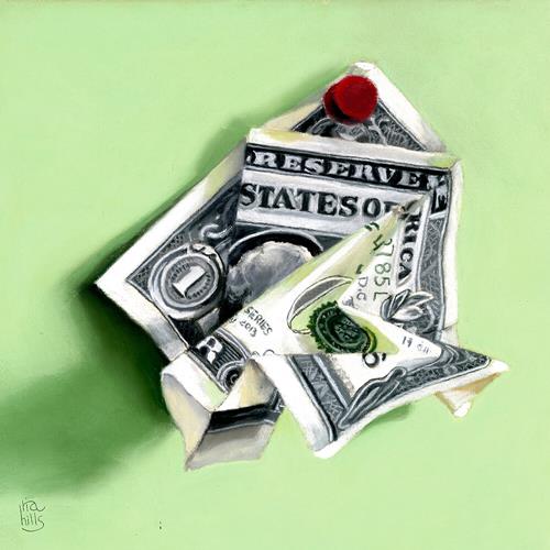 "Crumpled Dollar" a fine art Print by Ria Hills