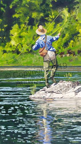 "River Dance (oil)" a fine art Print by Andy Sewell