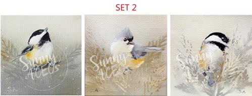 "BIRDS LUXE NOTE CARDS, SET 2" a fine art Print by Linda Heitzman