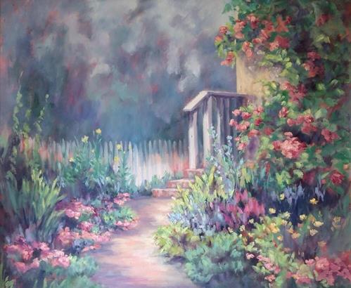 "Floral Pathway" a fine art Print by Karen Powell