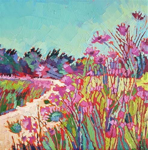 "Floral Noon Mat Print" a fine art Print by Bhavna Misra