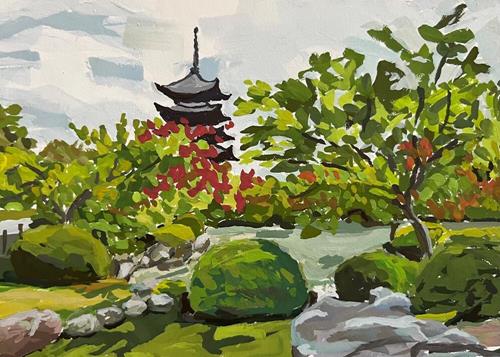 "Japanese Garden (5x7 in.)" a fine art Print by Gina Garding
