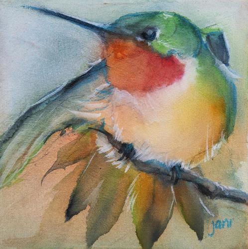 "Ruby Hummer" a fine art Print by Jani Freimann
