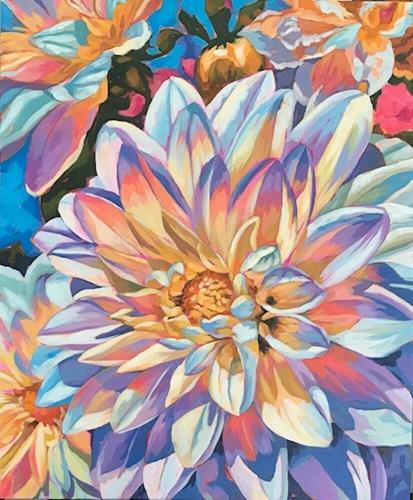 "Dahlia Rainbow" a fine art Print by Renee Roberts