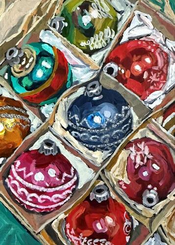 "Vintage Ornaments (5x7 in.)" a fine art Print by Gina Garding