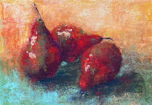 "Trois Poires" a fine art Print by Donna Theresa