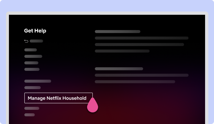 ui-household-setup-02-en.webp TV screen with "Manage Netflix Household" option highlighted.