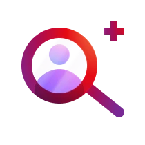 bullet_profile_moreabout_en.webp Magnifying glass shows user search/add