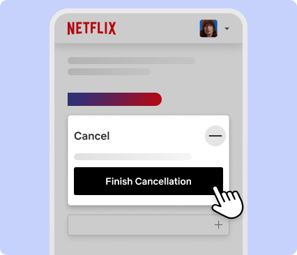 ext-ui-abstraction-manage-membership-finish-cancellation Netflix Manage your membership page with “Finish Cancellation” button being tapped to complete cancelling membership.