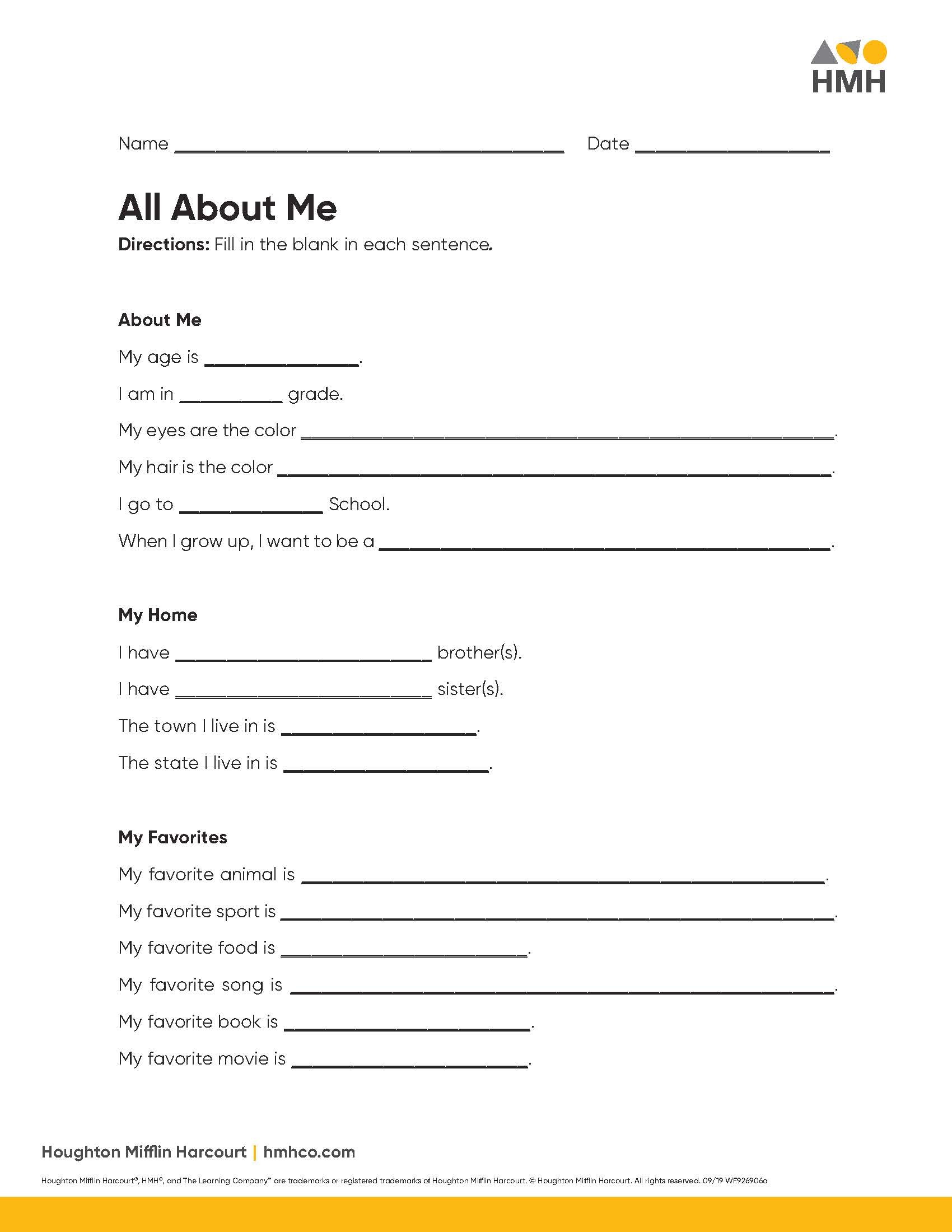 39 All About Me Worksheet Middle School Worksheet Works