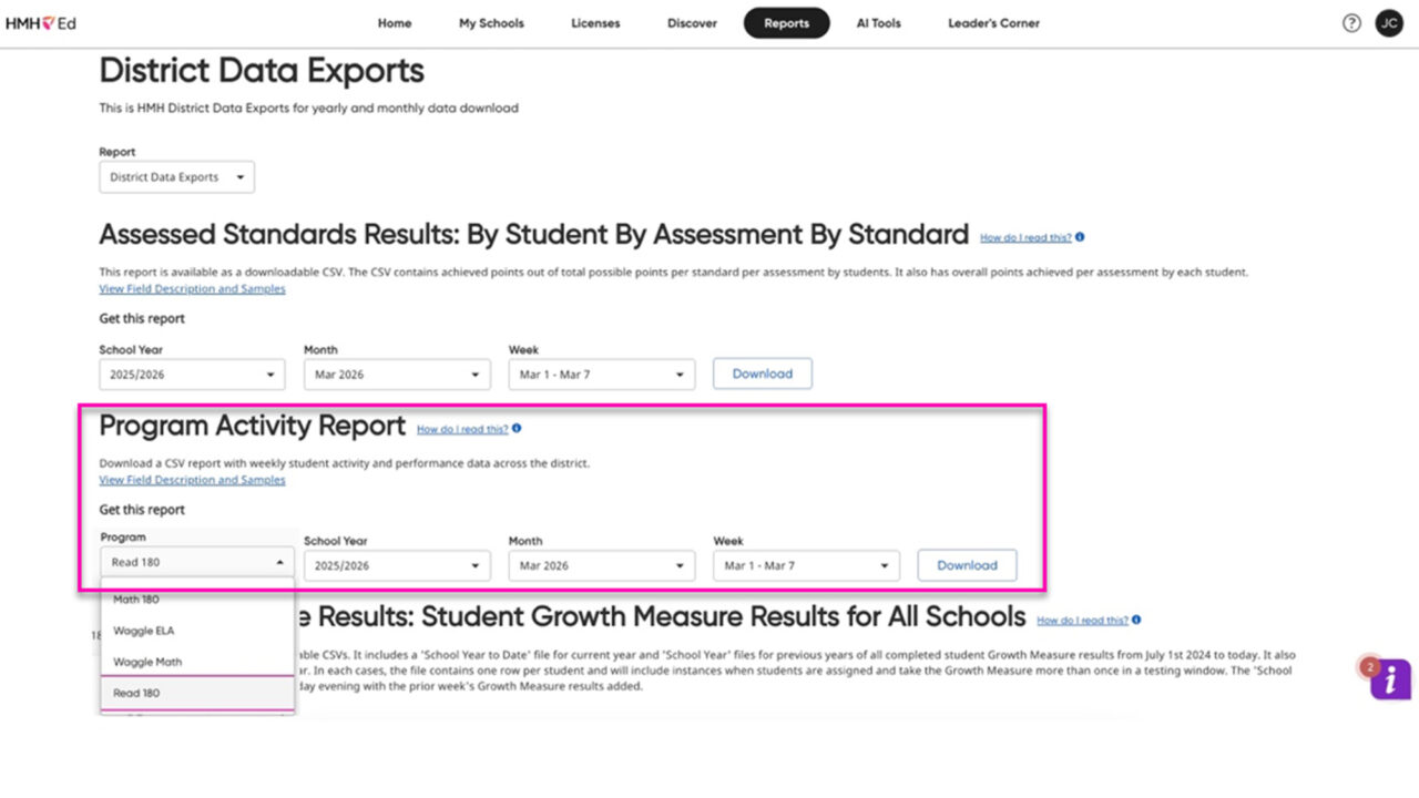 Admin District Data Export