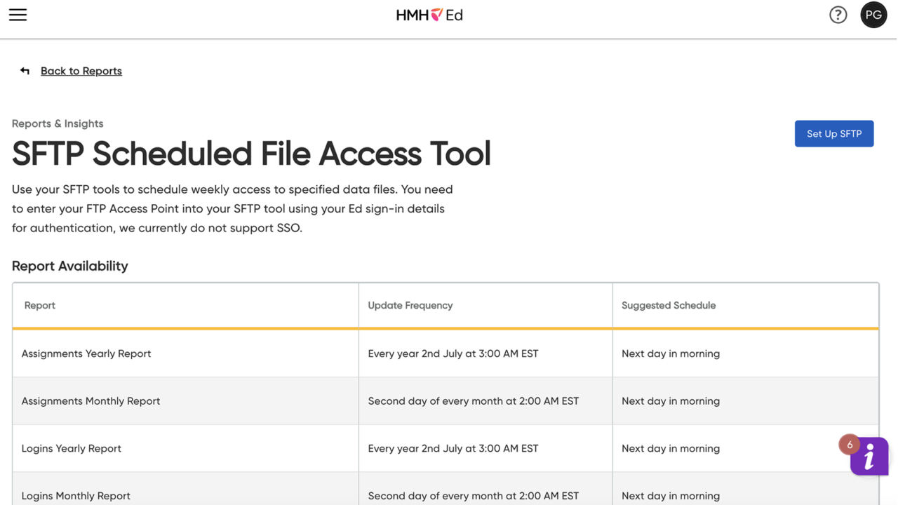 Ed SFTP Data Exports WF2158400 October