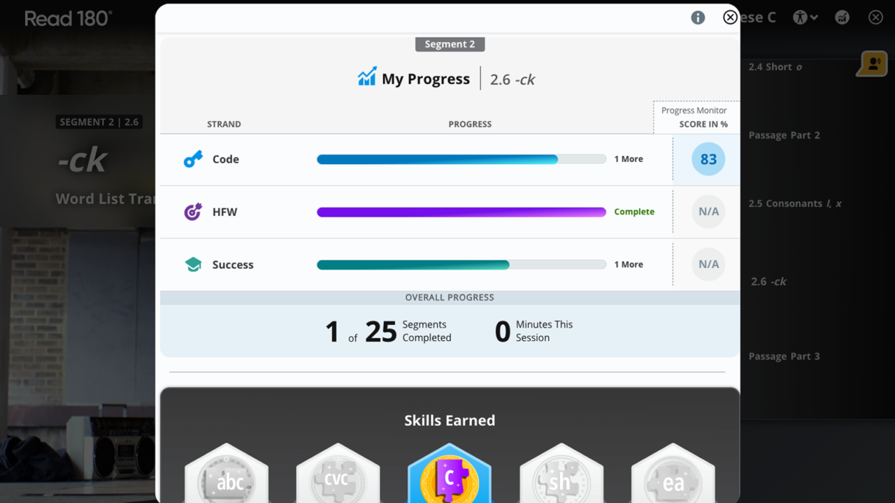 Read 180 My Progress Code WF2158400 October