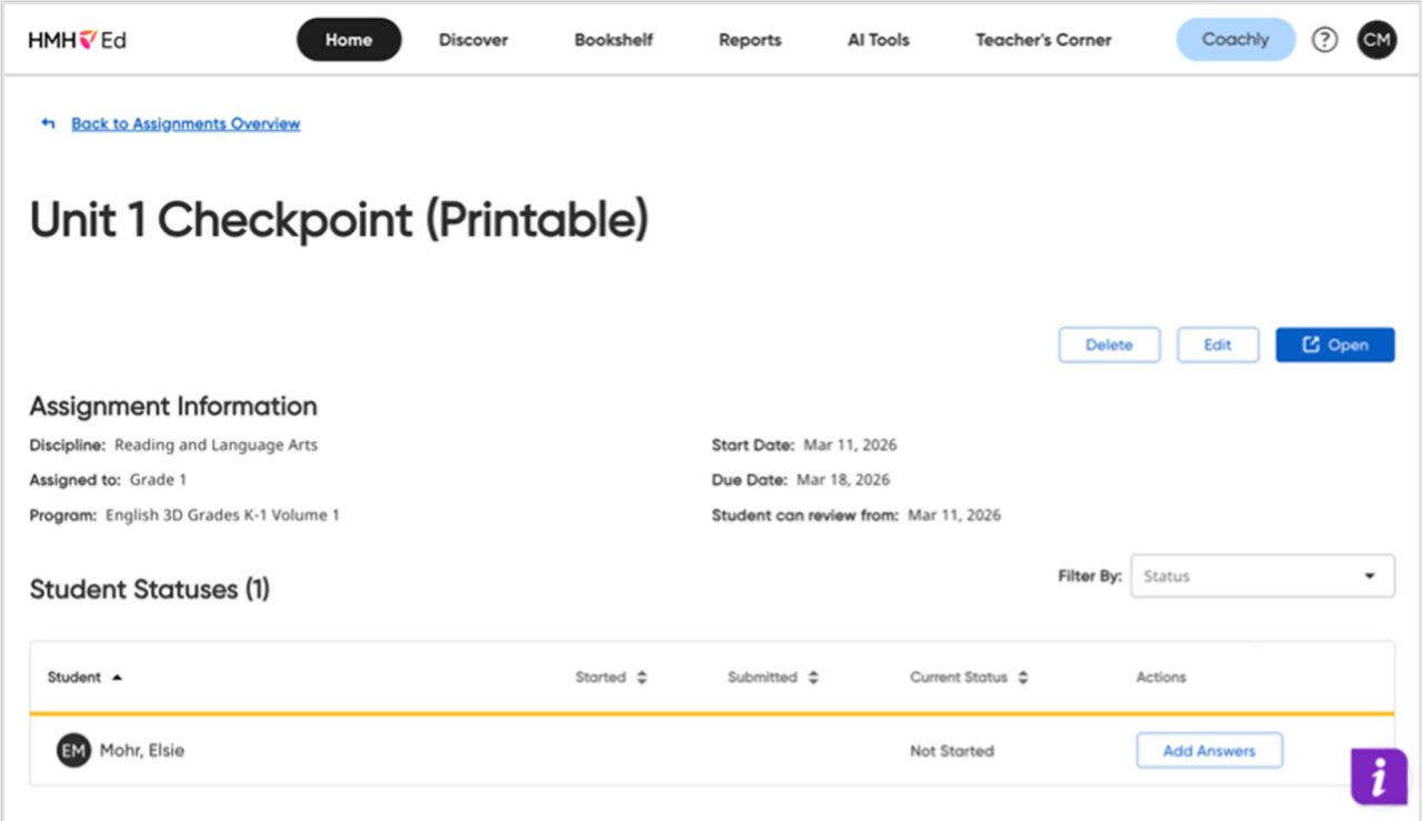 English 3D Offline assessment data entry