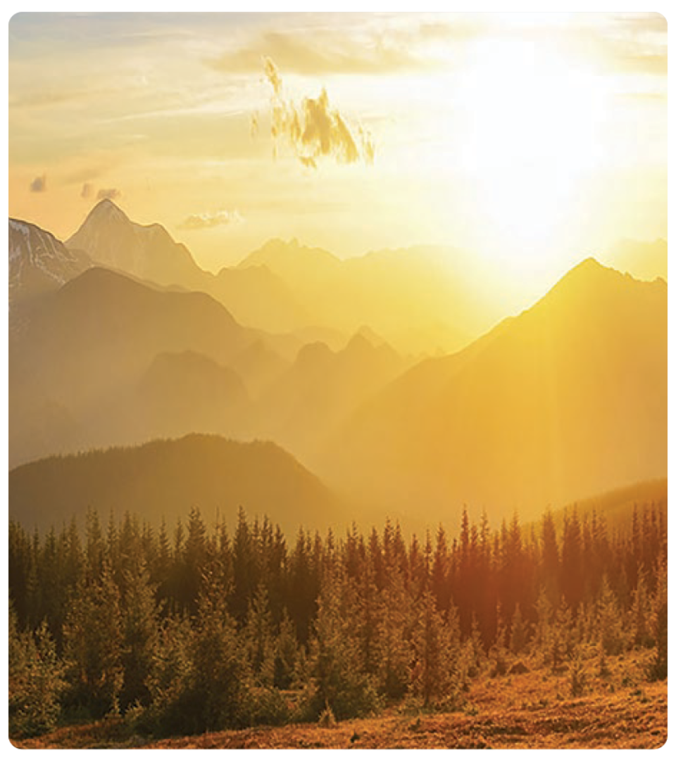 image of mountains and sunset