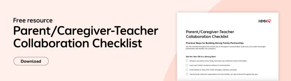 Parent/caregiver-teacher collaboration checklist downloadable