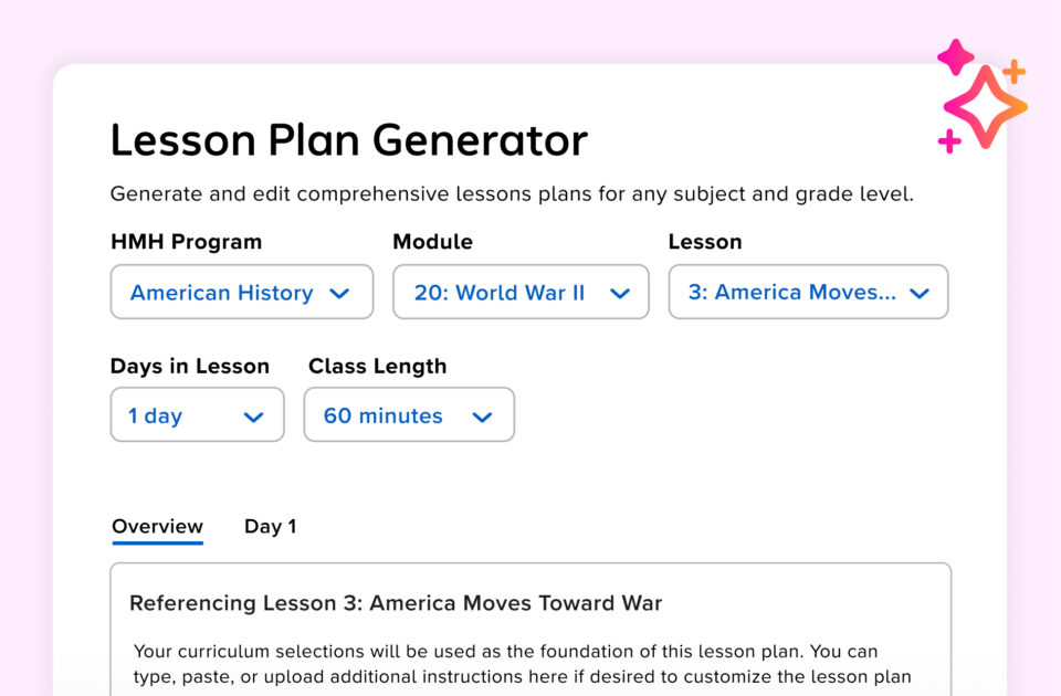 HMH-Social-Studies-AITools-Lesson-Plan-Generator