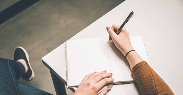 Writing Hands Blank Page