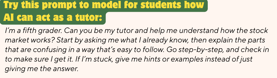 example prompt for ai as a tutor