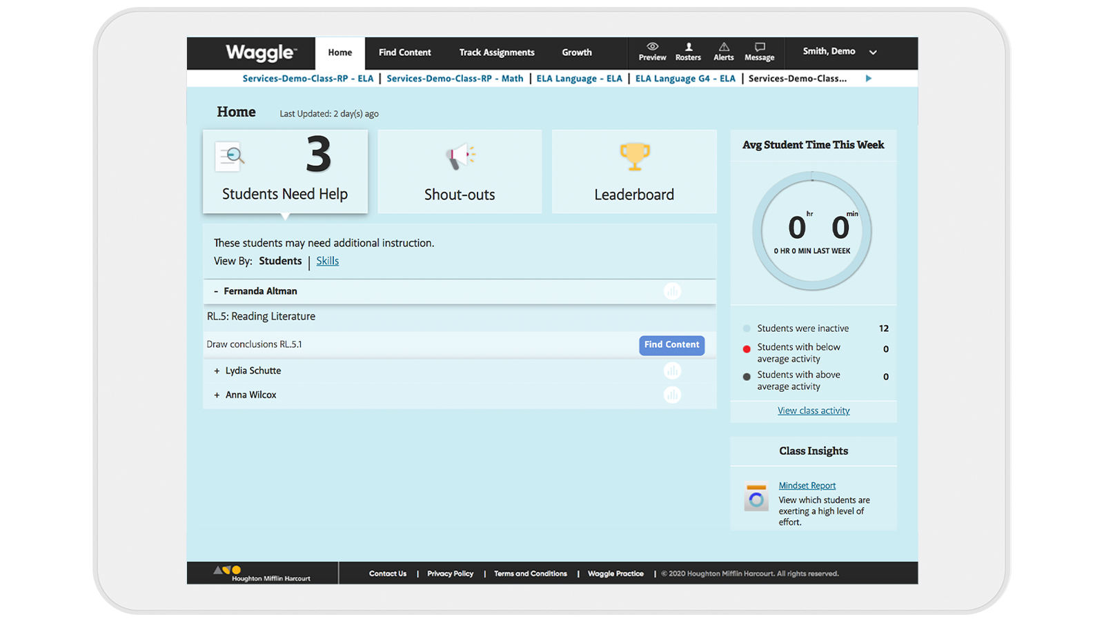 Waggle K8 Math & ELA Personalized Learning Houghton Mifflin Harcourt