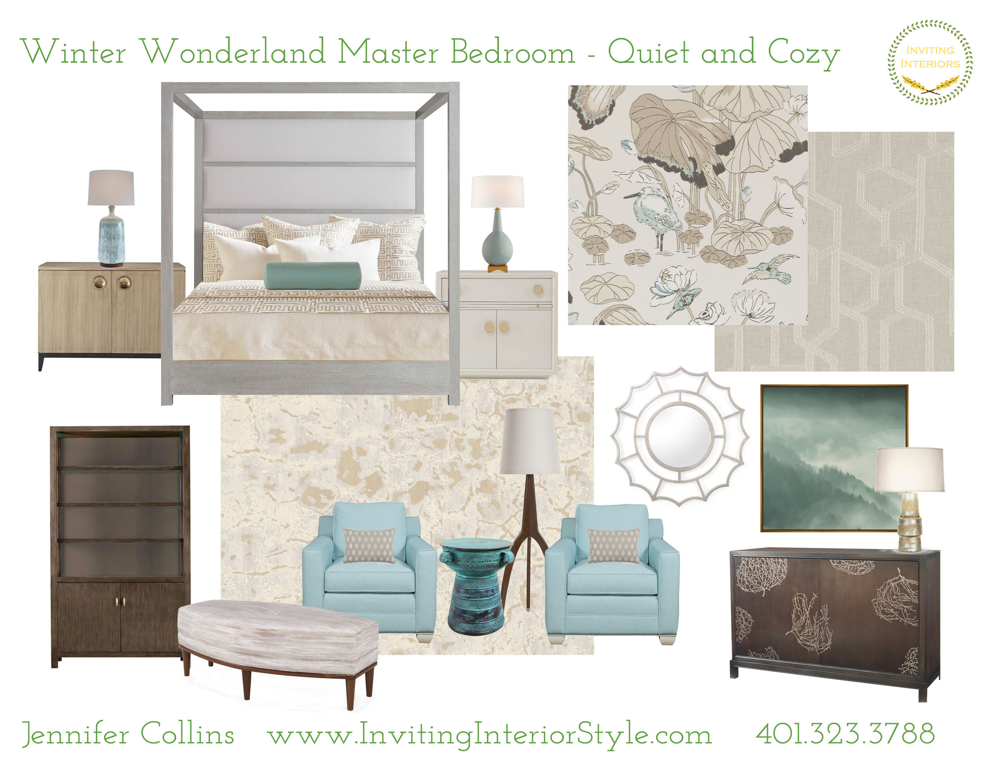 Winter Wonderland Bedroom Moodboard