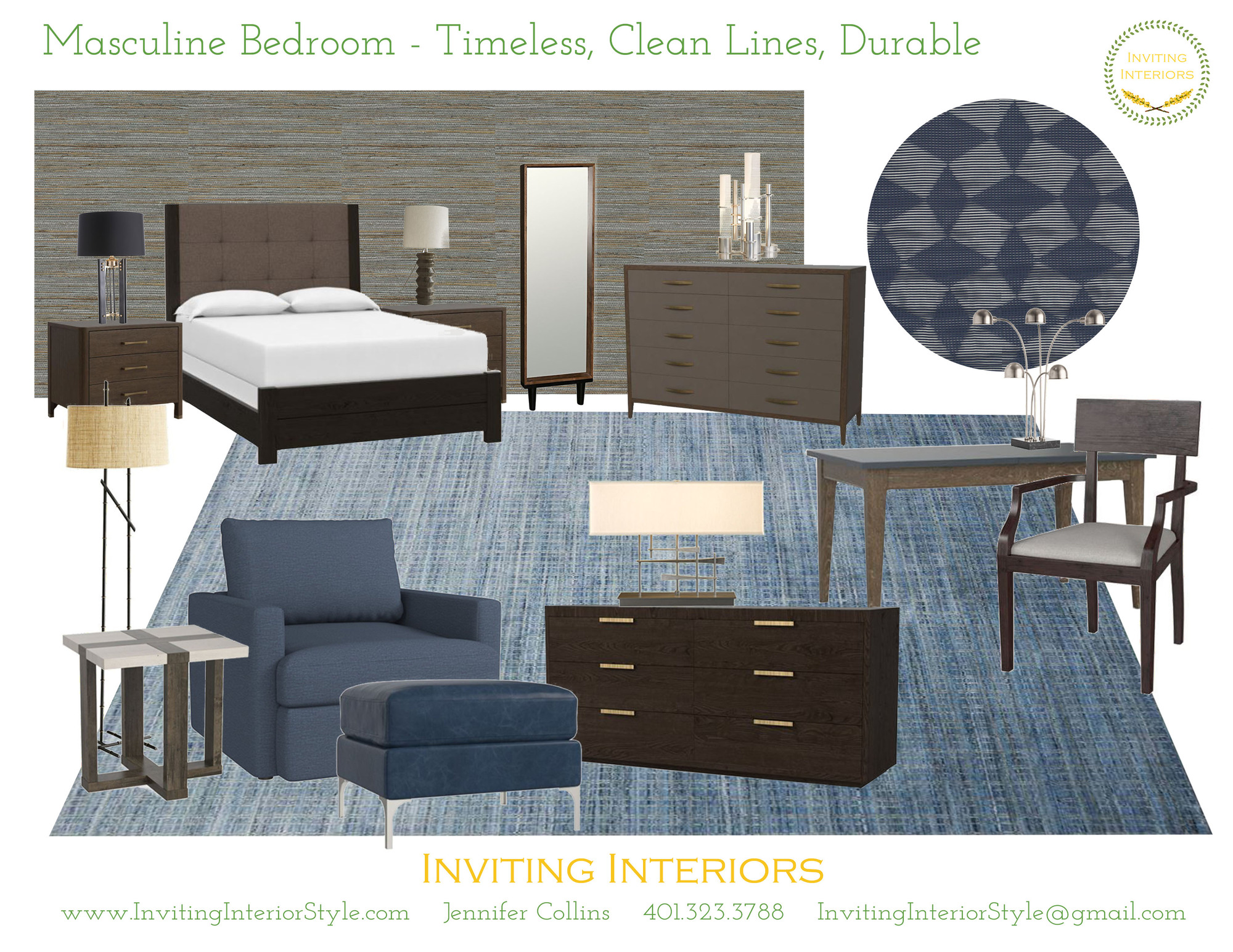 Masculine Bedroom Moodboard