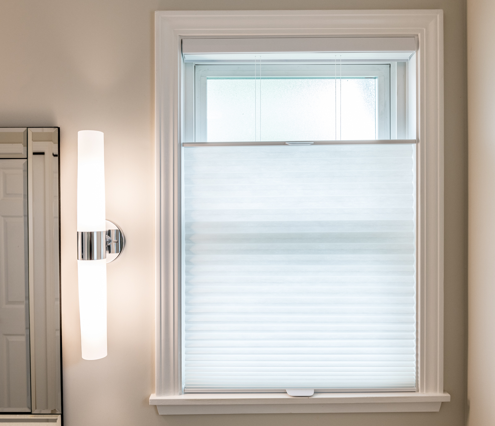 Top down bottom up honeycomb shade.