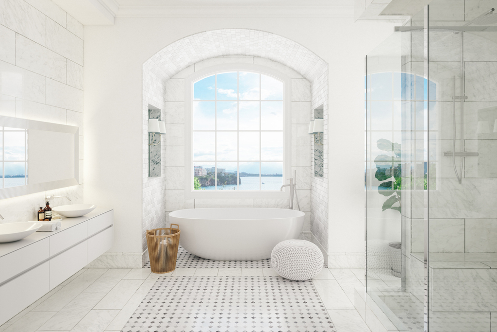 white-Master- contemporary-cabinets- floating-sinks-contemporary- freestanding-tub.jpg