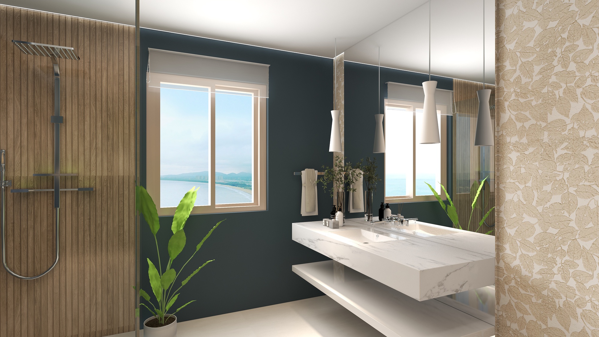 Blue Porcelain Slab Bathroom Window View.jpg