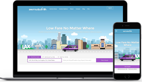 New Shuttle to LAX Website