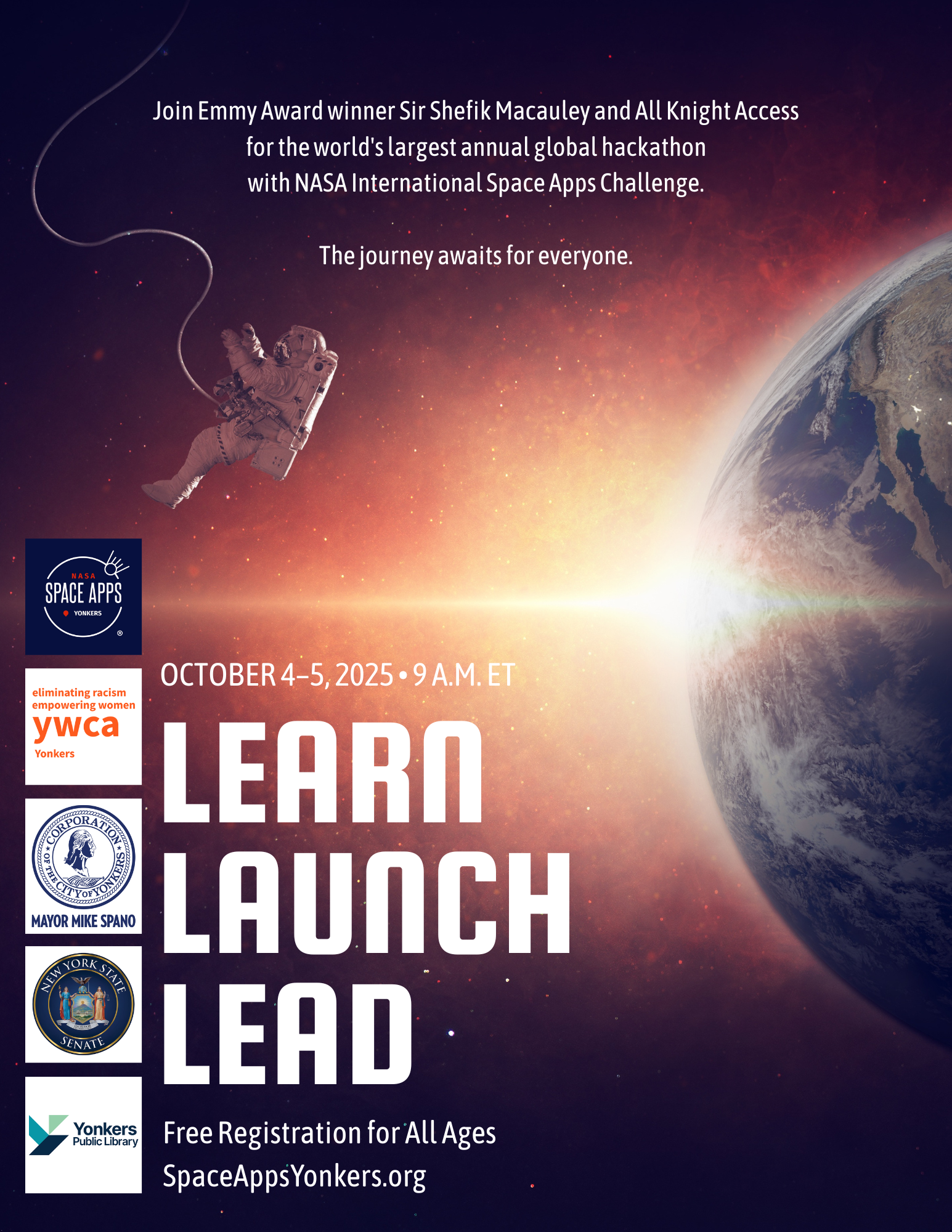 NASA Space Apps Yonkers - Announcement 2 - Flyer Portrait (8.5x11)