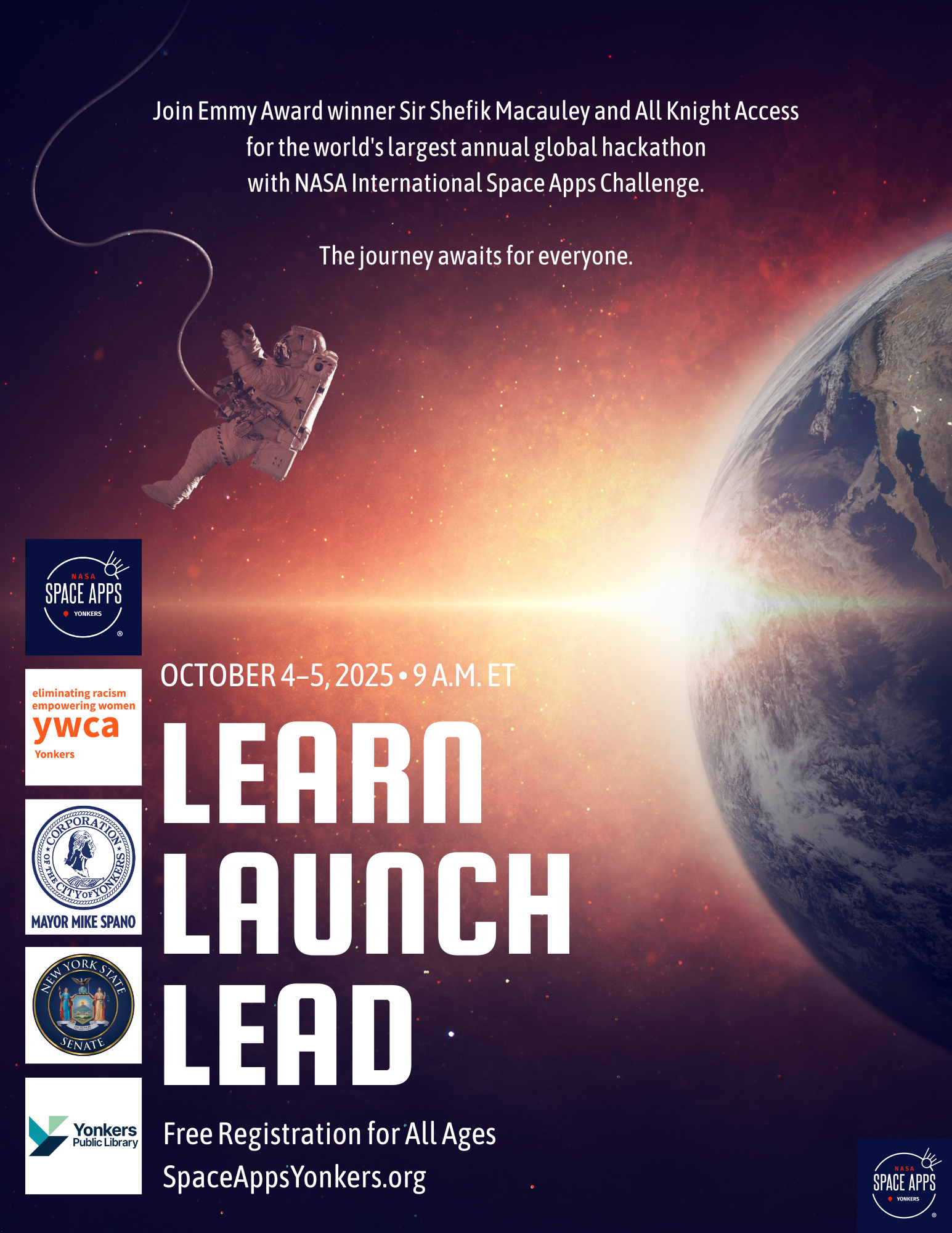 NASA Space Apps Yonkers - Announcement 2 - Flyer Portrait (8.5x11)