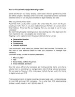 How to find clients for digital marketing in 2018 page 1