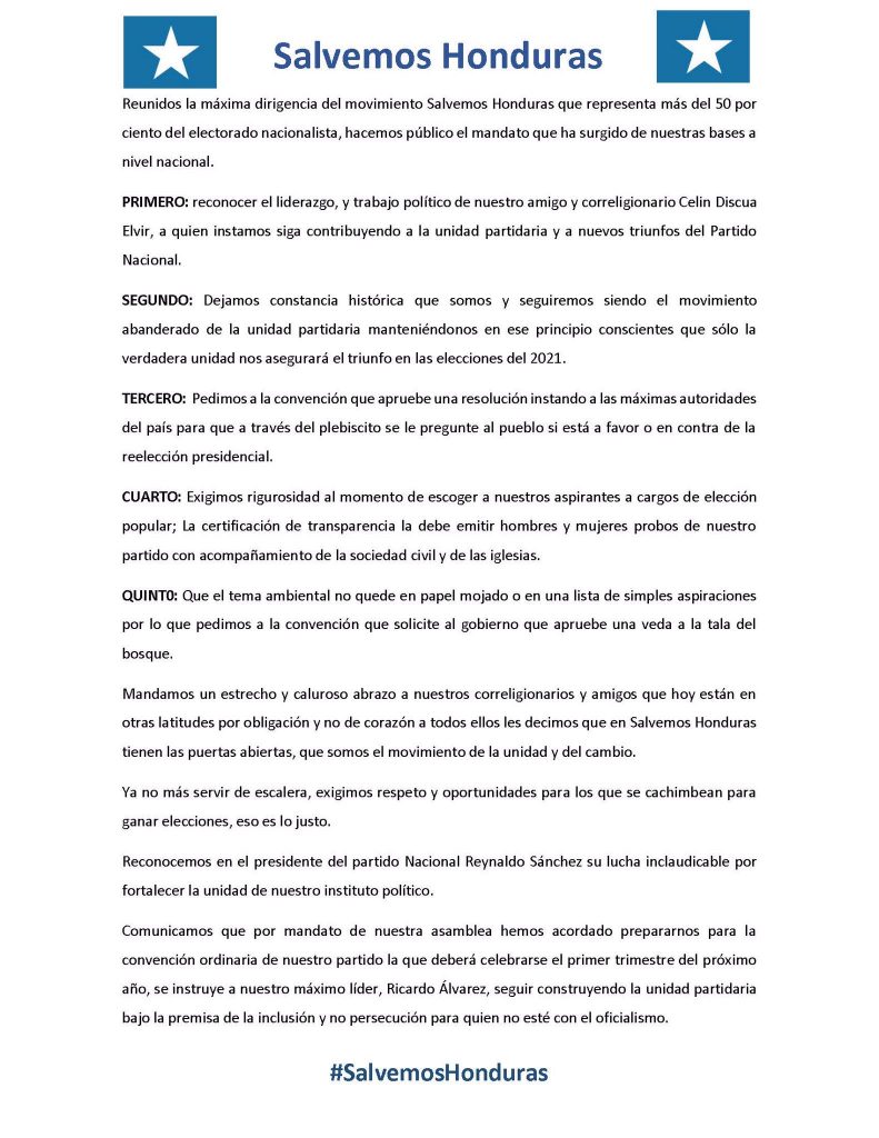 Comunicado oficial.