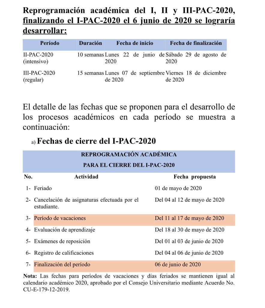 Comunicado UNAH.