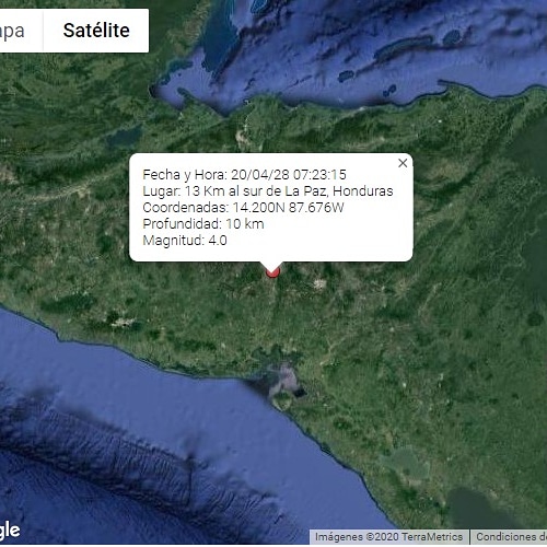  Honduras: Sismo de 4.0 grados  