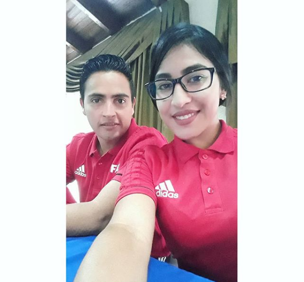 Martha Ríos junto a su colega Said Martínez.