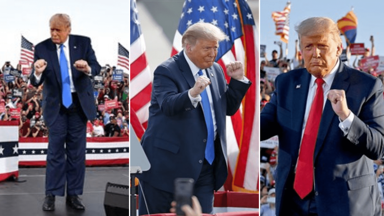 Con un 'himno gay' y mostrando sus mejores pasos de baile, Donald Trump  invitó a los estadounidenses a votar