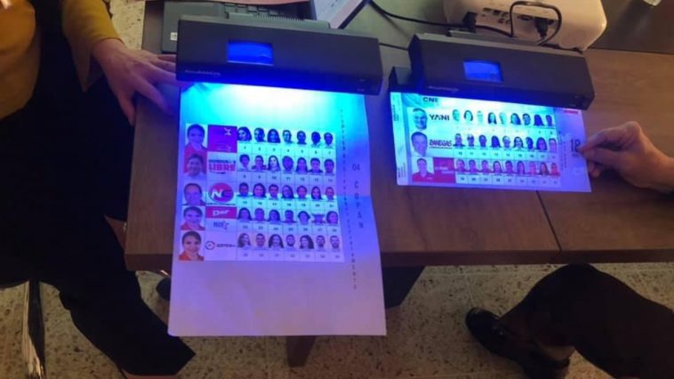 Papeletas electorales de elecciones en Honduras.