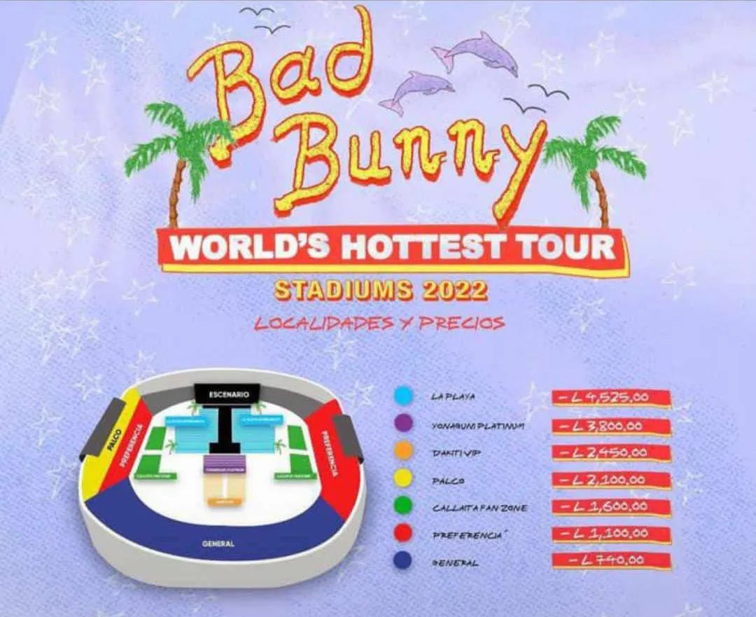 Bad Bunny Honduras 2022, cuándo, dónde y a que hora será el concierto