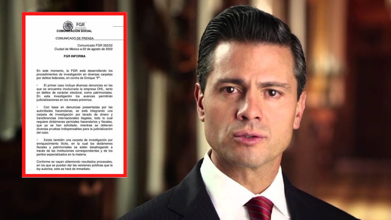 La fiscalía de México investiga a Peña Nieto por delitos como enriquecimiento ilícito, lavado de dinero y delitos de carácter electoral