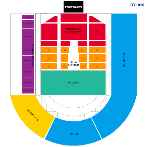 Ubicación de asientos en concierto de Daddy Yankee en Tegucigalpa. Foto: eticket.hn