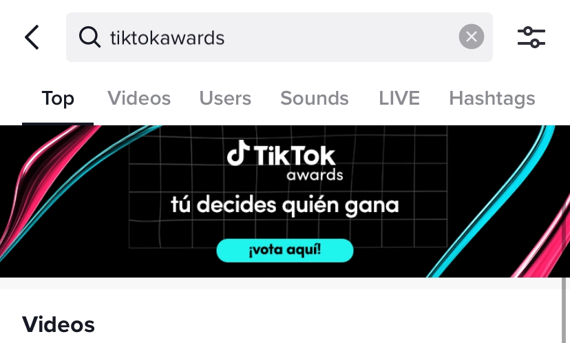 Banner para votar en los TikTok Awards 2023. Foto: TikTok