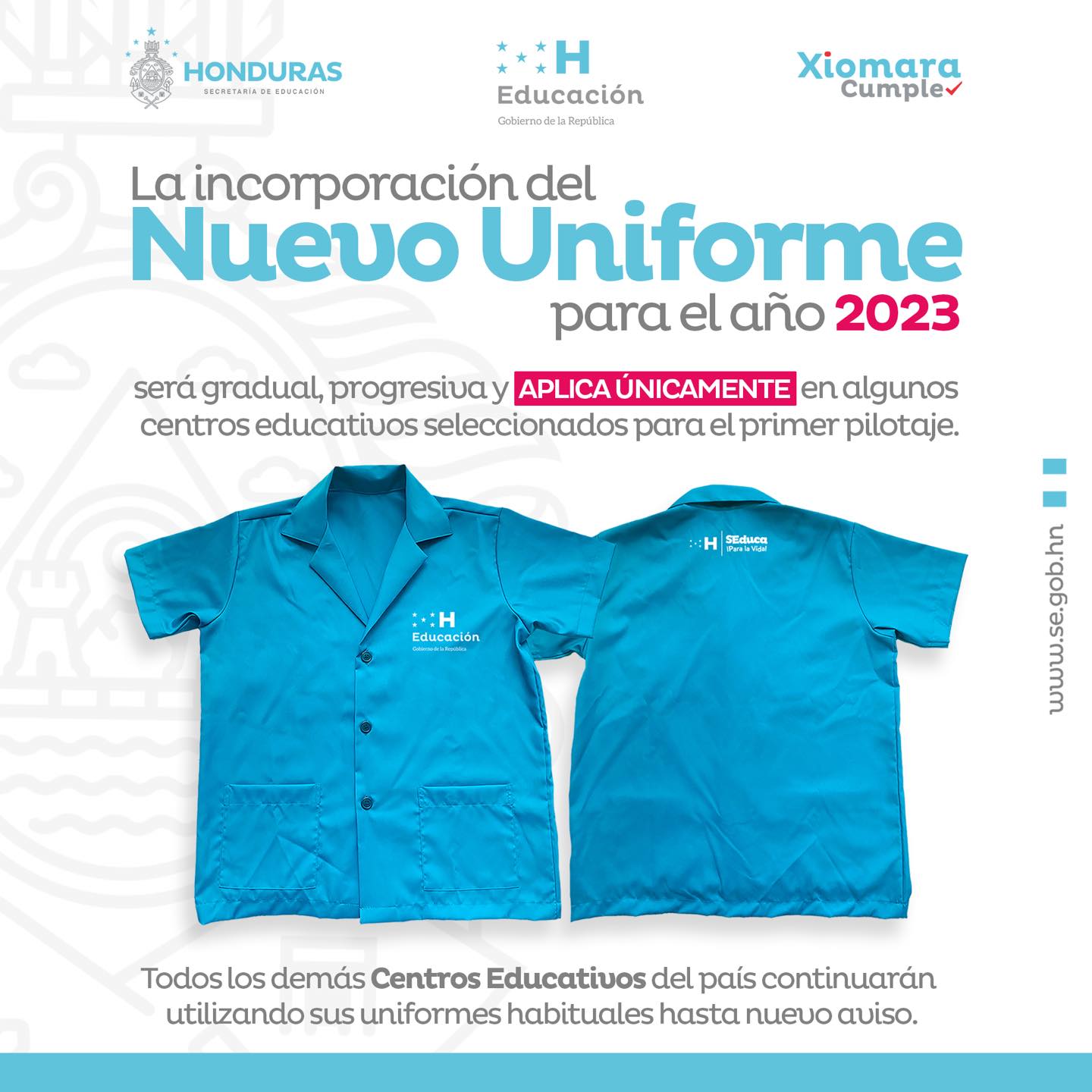 La implementación del nuevo uniforme será progresiva y gradual. 