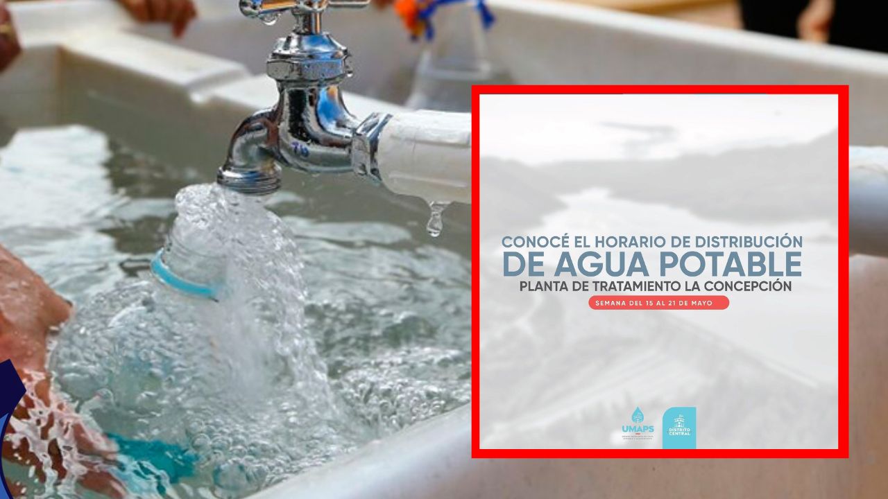 Horario de distribución de agua potable en Tegucigalpa desde el 1 hasta ...