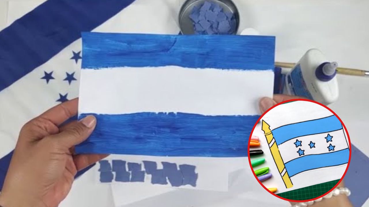 La bandera de Honduras para dibujar, una actividad cívica y cultural