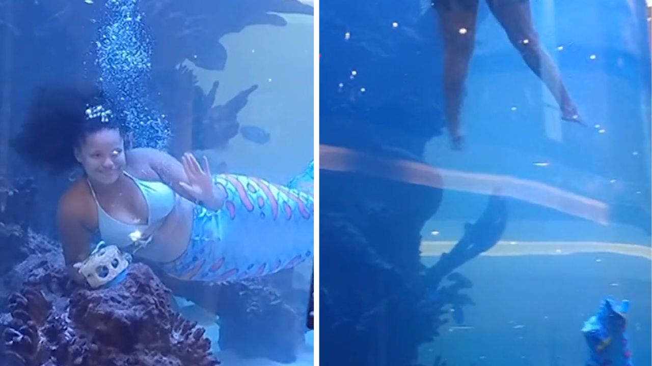 Una mujer que se presentaba como sirena casi se ahoga en un centro ...