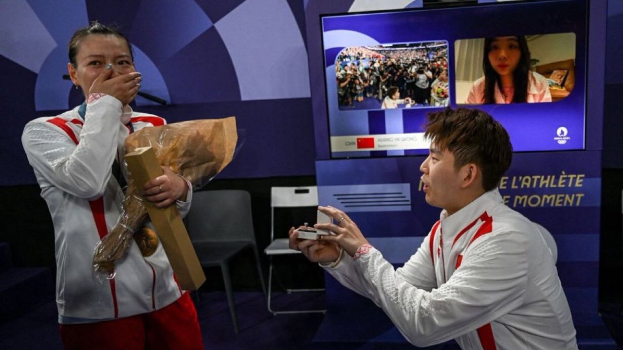 Pareja se compromete luego de ganar medalla de oro en los Juegos