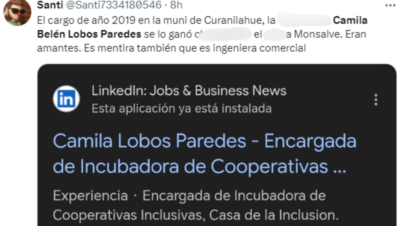 ¿Camila Belén Lobos Paredes es el nombre de la víctima en caso de