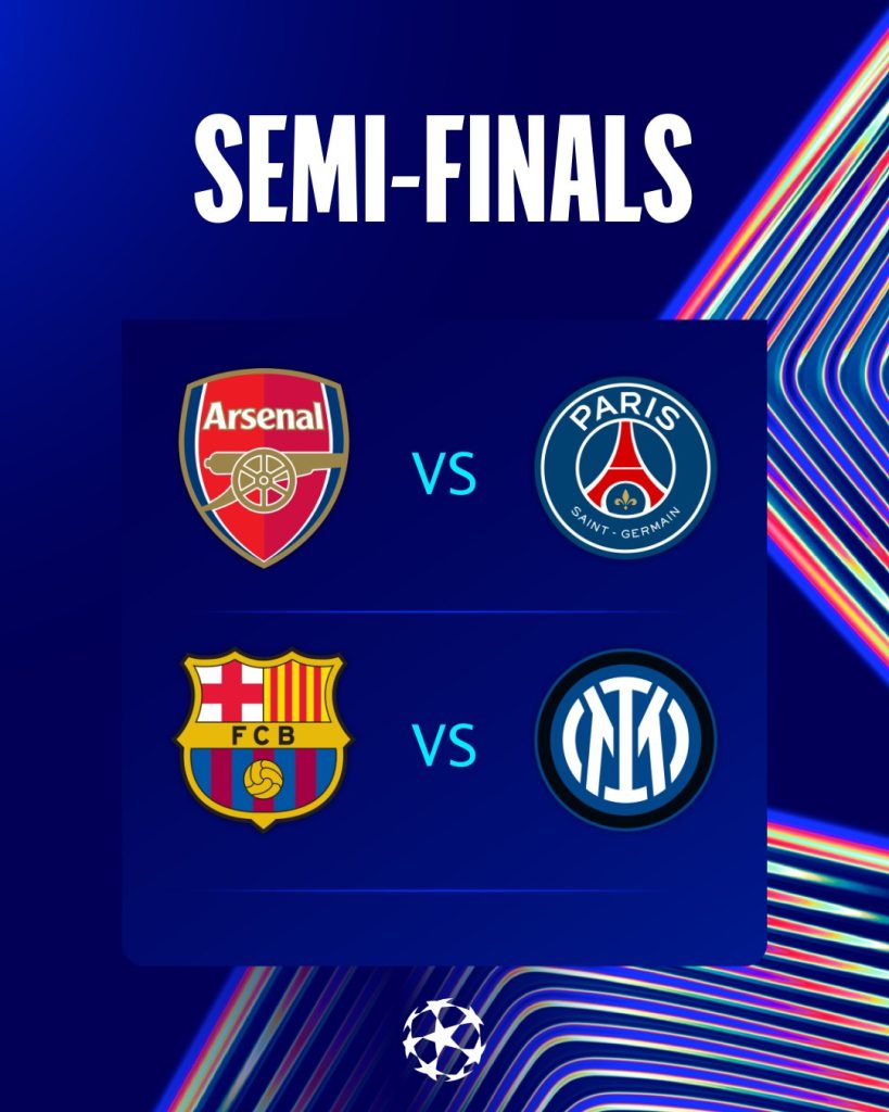 Quedaron definidos los cuatro clubes que buscarán quedarse con la Orejona. Foto: cortesía Champions League